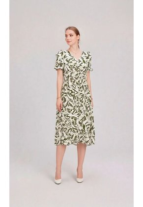 Vestido Para Mujer Manga Corta Verde Marca L&H Ref. 1Y417032