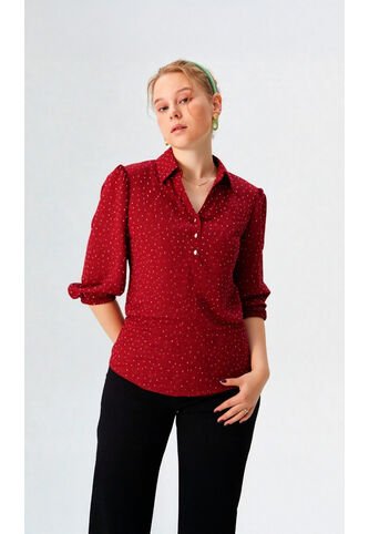 Blusa Para Mujer Manga 3/4 Vino Marca L&H Ref. 5P412259 L&H