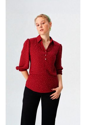 Blusa Para Mujer Manga 3/4 Vino Marca L&H Ref. 5P412259