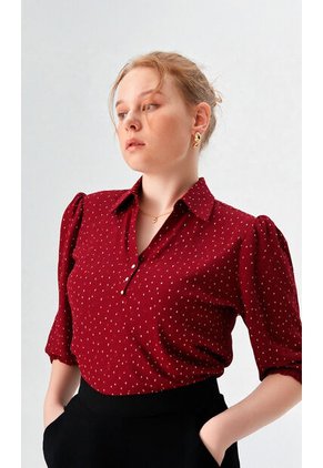 Blusa Para Mujer Manga 3/4 Vino Marca L&H Ref. 5P412259