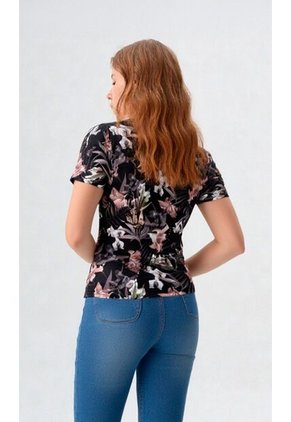 Camiseta Para Mujer Manga Corta Negro Marca L&H Ref. 2J409106