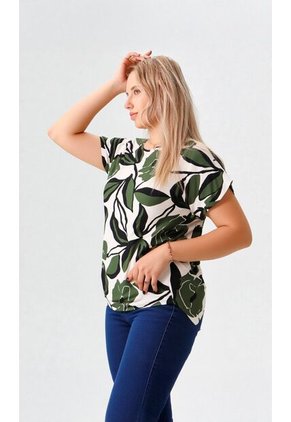 Camiseta Para Mujer Manga Corta Verde Marca L&H Ref. 2J409109