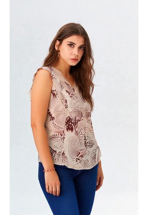 Blusa Para Mujer Manga Sisa Cafe Marca L&H Ref. 5P412261