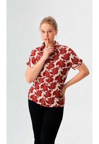 Blusa Para Mujer Manga Corta Beige Marca L&H Ref. 5P412262 L&H