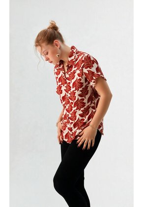 Blusa Para Mujer Manga Corta Beige Marca L&H Ref. 5P412262