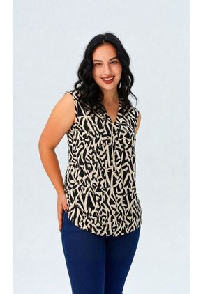 Blusa Para Mujer Manga Sisa Negro Marca L&H Ref. 5P412265