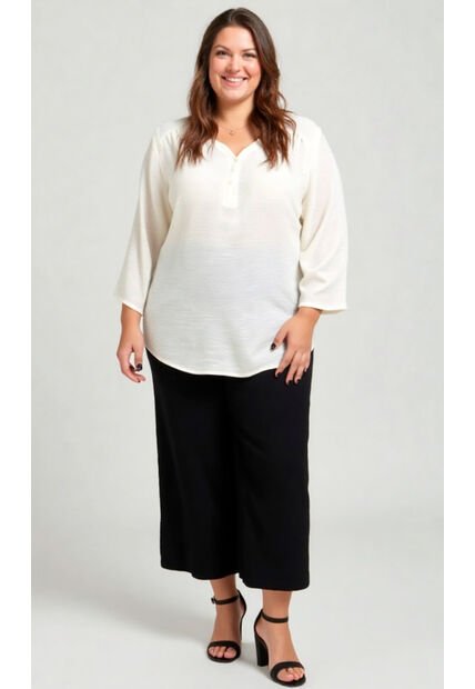 Blusa Para Mujer. Manga 3/4 Crudo Marca L&H Ref. 5P612093