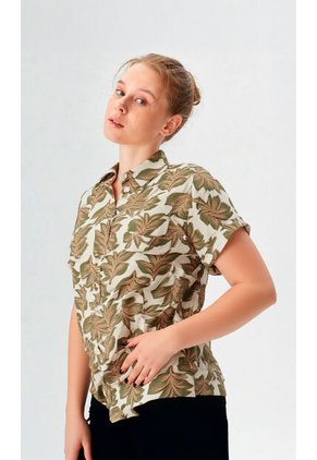 Blusa Para Mujer Manga Corta Verde Marca L&H Ref. 5P412262