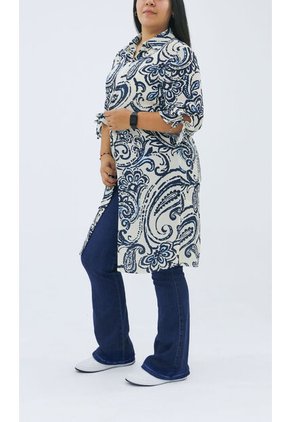 Chilango Para Mujer Manga 3/4 Azul Marca L&H Ref. 5P436004