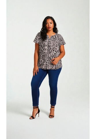 Blusa Para Mujer. Manga Corta Negro Marca L&H Ref. 5P612095 L&H