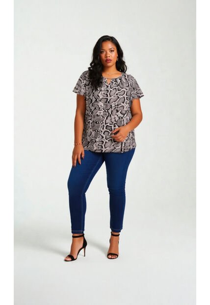 Blusa Para Mujer. Manga Corta Negro Marca L&H Ref. 5P612095