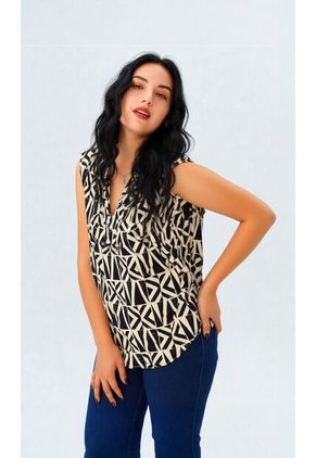 Blusa Para Mujer Manga Sisa Negro Marca L&H Ref. 5P412265