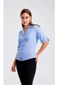 Blusa Para Mujer Manga Corta Azul Marca L&H Ref. 2J412265 de L&H