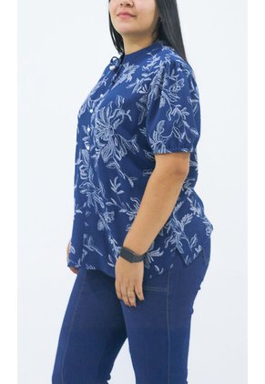 Blusa Para Mujer. Manga Corta Azul Marca L&H Ref. 5P612094