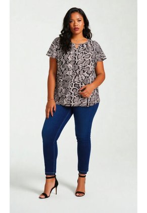 Blusa Para Mujer. Manga Corta Negro Marca L&H Ref. 5P612095