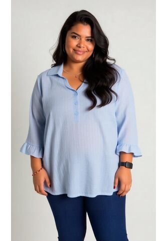 Blusa Para Mujer. Manga 3/4 Azul Marca L&H Ref. 5P612100 L&H