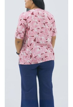 Blusa Para Mujer. Manga Corta Rosado Marca L&H Ref. 5P612099