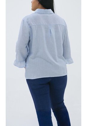 Blusa Para Mujer. Manga 3/4 Azul Marca L&H Ref. 5P612100