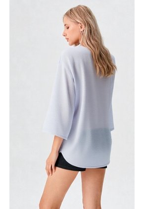 Blusa Para Mujer Manga 3/4 Blanco Marca L&H Ref. 2Bv412001
