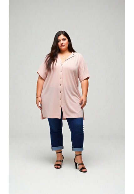 Bluson Para Mujer. Manga Corta Rosado Marca L&H Ref. 7D624018