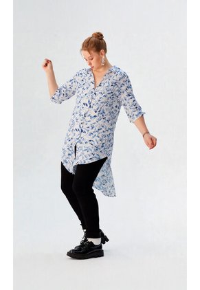 Bluson Para Mujer. Manga Corta Azul Marca L&H Ref. 7D624019