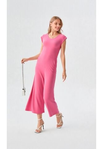 Enterizo Para Mujer Manga Corta Rosado Marca L&H Ref. 2J432015 L&H