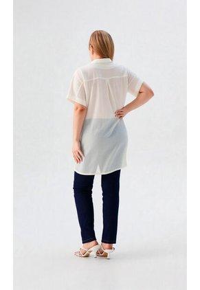 Bluson Para Mujer. Manga Corta Crudo Marca L&H Ref. 7D624018