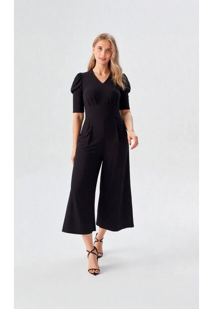 Enterizo Para Mujer Manga Corta Negro Marca L&H Ref. 2J432034