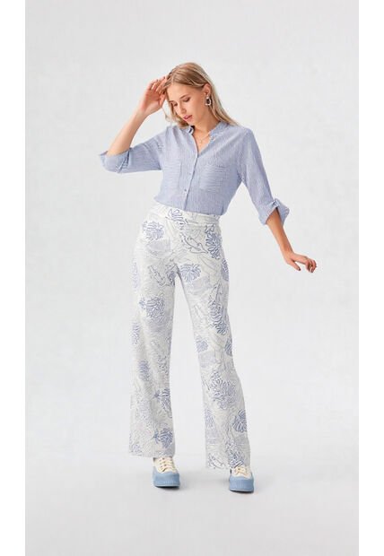 Pantalon Para Mujer Azul Marca L&H Ref. 7K407005