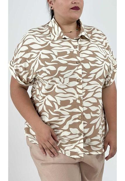 Blusa Para Mujer. Manga Corta Taupe Marca L&H