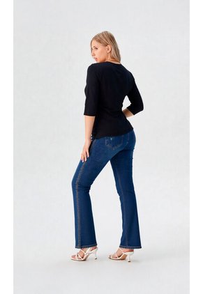 Camiseta Para Mujer Manga 3/4 Negro Marca L&H Ref. 7S409036