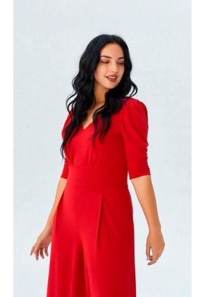 Enterizo Para Mujer Manga Corta Rojo Marca L&H Ref. 2J432034