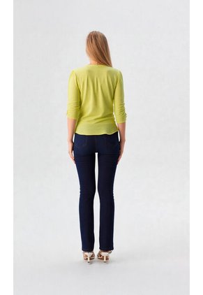 Blusa Para Mujer Manga Corta Amarillo Marca L&H Ref. 8E412045