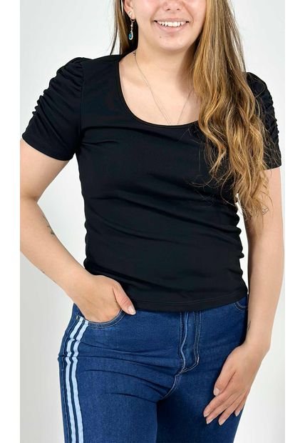 Camiseta Para Mujer Manga Corta Negro Marca L&H