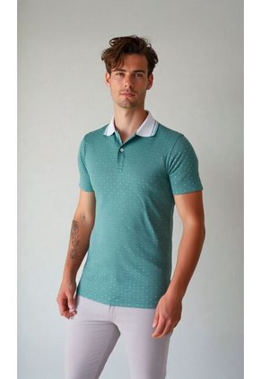 Polo Para Hombre Manga Corta Verde Marca L&H Ref. 4K109109