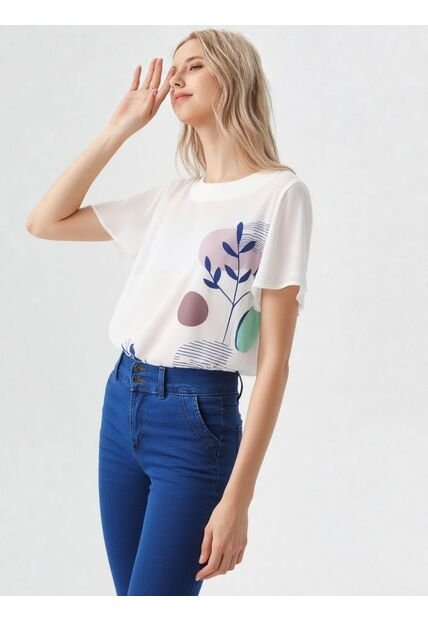 Blusa Para Mujer Manga Corta Verde Marca L&H Ref. 4R412124