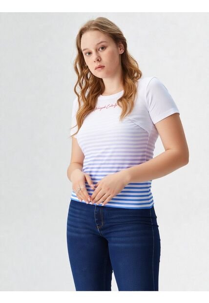 Camiseta Para Mujer Manga Corta Blanco Marca L&H Ref. 4R409226