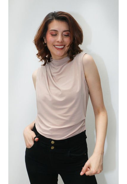 Camiseta Para Mujer Manga Sisa Beige Marca L&H
