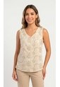Blusa Para Mujer Manga Sisa Beige Marca L&H Ref. 1F412710 de L&H
