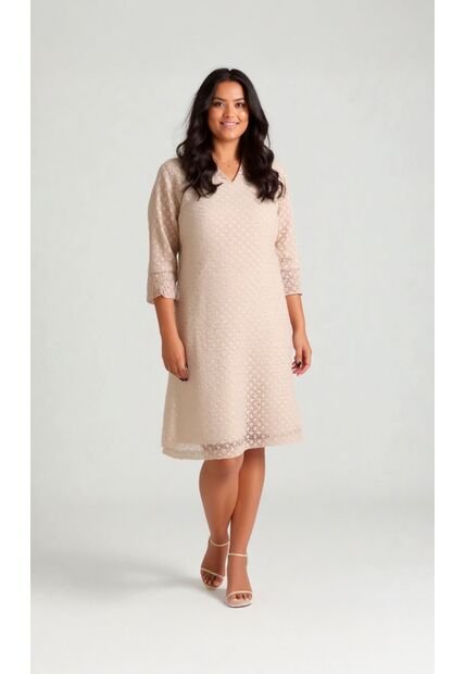 Vestido Para Mujer. Beige Marca L&H Ref. 5P617007