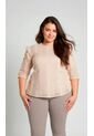 Blusa Para Mujer. Manga 3/4 Beige Marca L&H de L&H