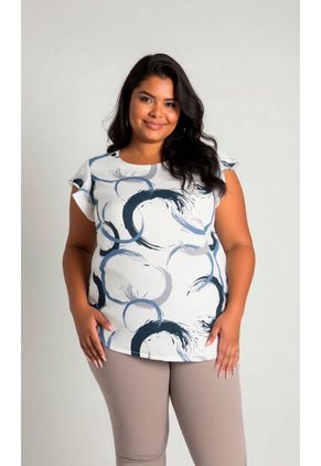 Blusa Para Mujer. Manga Corta Azul Marca L&H