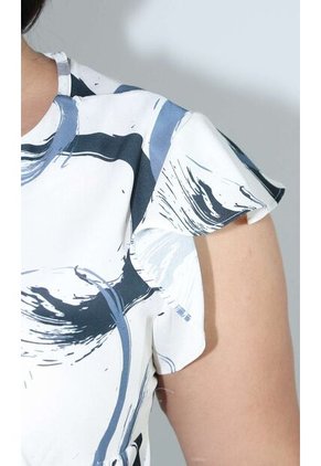 Blusa Para Mujer. Manga Corta Azul Marca L&H