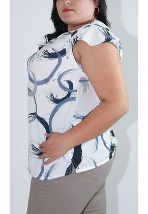 Blusa Para Mujer. Manga Corta Azul Marca L&H