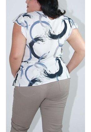Blusa Para Mujer. Manga Corta Azul Marca L&H