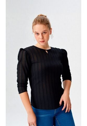 Camiseta Para Mujer Manga 3/4 Negro Marca L&H Ref. 5P409038 L&H