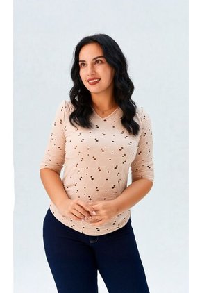 Camiseta Para Mujer Manga 3/4 Rosado Marca L&H Ref. 5P409040