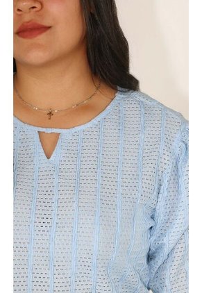 Camiseta Para Mujer Manga 3/4 Azul Marca L&H Ref. 5P409038