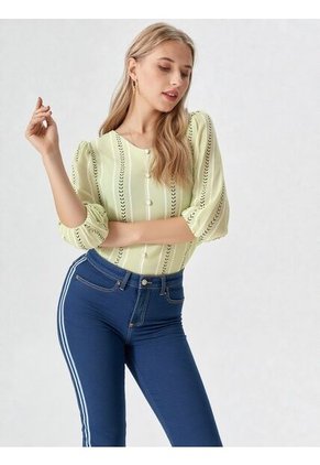 Blusa Para Mujer Manga 3/4 Verde Marca L&H Ref. 5P412236