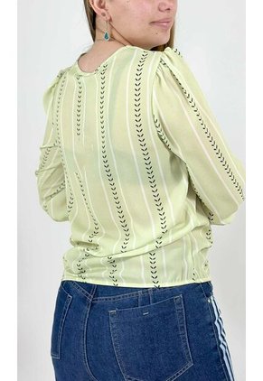 Blusa Para Mujer Manga 3/4 Verde Marca L&H Ref. 5P412236